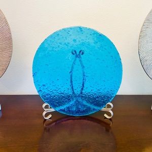 LAURA Turquoise Italian Glass Decorative Plate